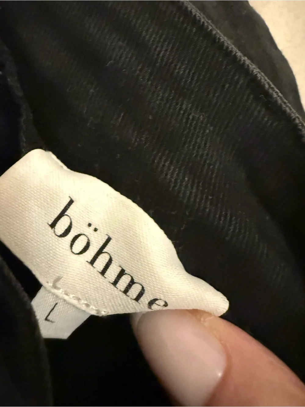 Bohme Black High-Rise Stretch Denim Pencil Skirt L